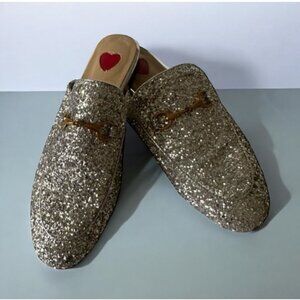ARQA Womens Silver Glitter Loafer Mules Size 36/6